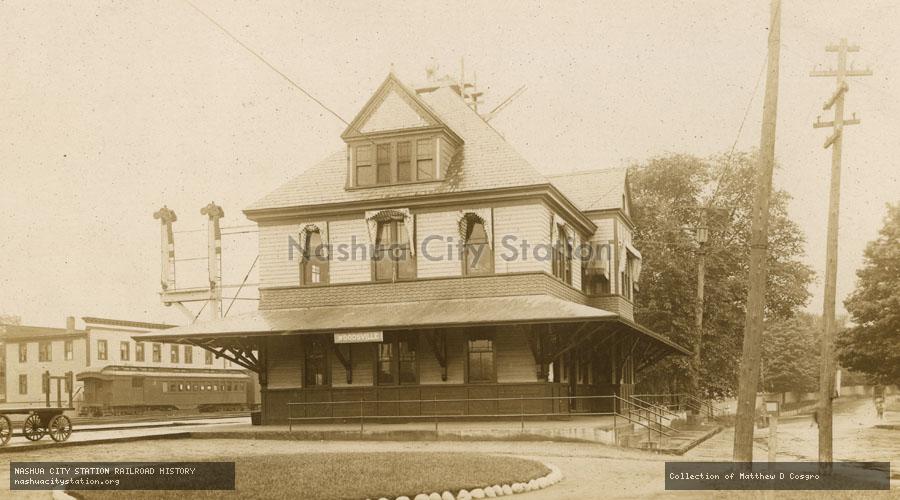 Postcard: Boston & Maine Railroad Station, Woodsville, New Hampshire